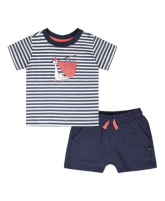 Boys' Organic Cotton Stripes T-Shirt and Short Set - Baby