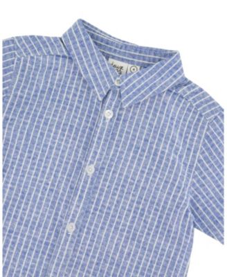Boys' Chambray Denim Stripes Short-Sleeve Shirt - Little Kid