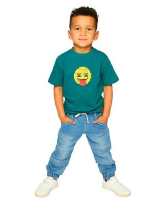 Boys' Organic Cotton Jersey Smiley Face Graphic T-Shirt - Little Kid