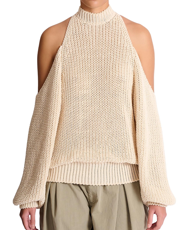 Balmain Cotton Knit Open-Shoulder Jumper