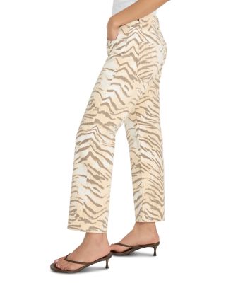 Vintage High Rise Straight Leg Ankle Jeans in Brown Tiger