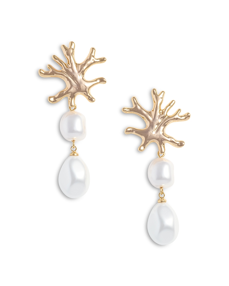 Self-Portrait Sculptural Imitation Pearl Statement Earrings