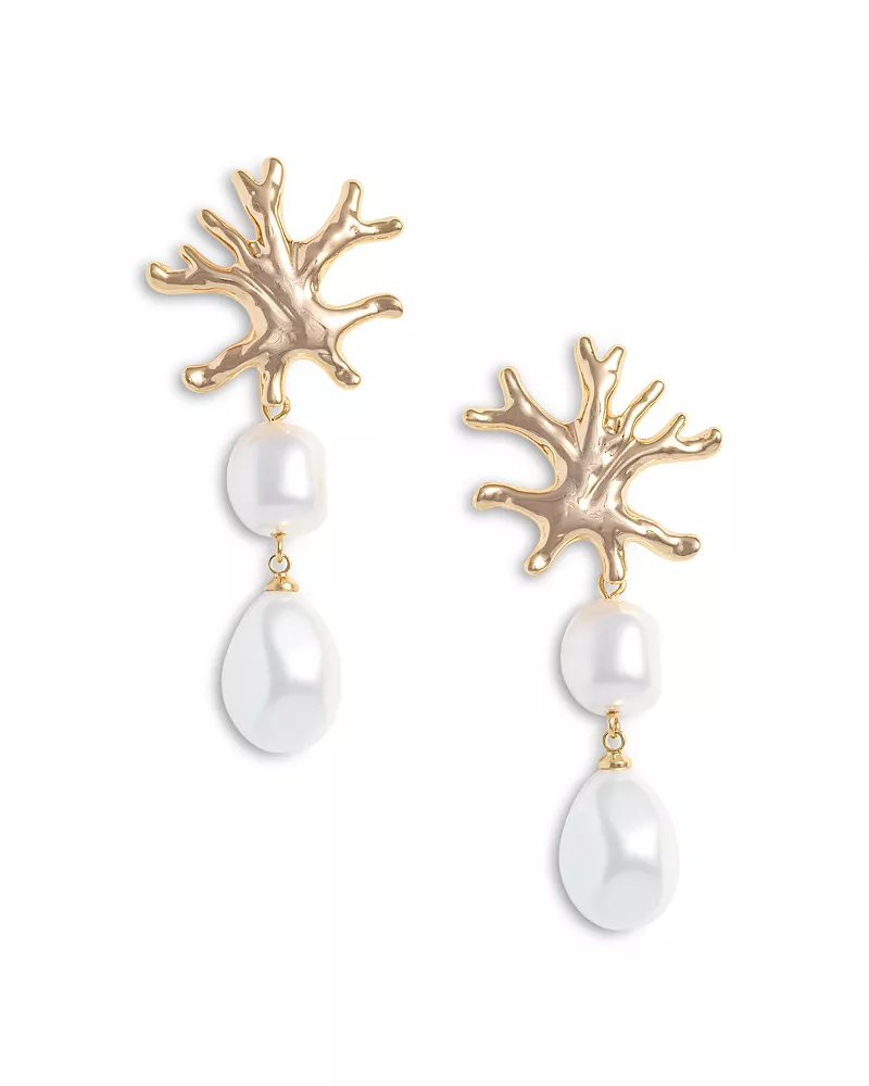Self-Portrait Sculptural Imitation Pearl Statement Earrings