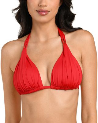 Island Gathered Halter Bikini Top & Shirred Bikini Bottom