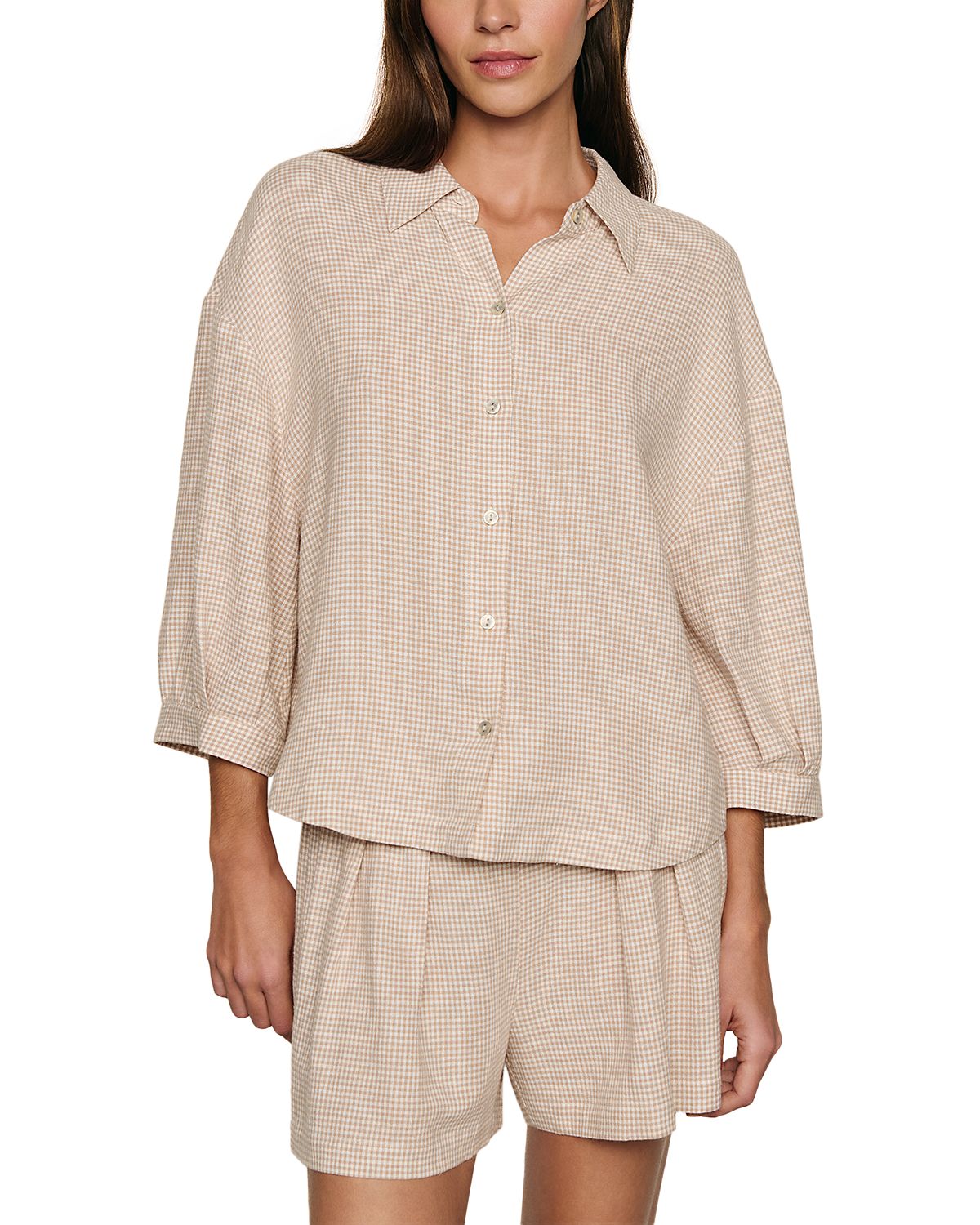 Eberjey Linen Blend Relaxed Fit Pajama Top