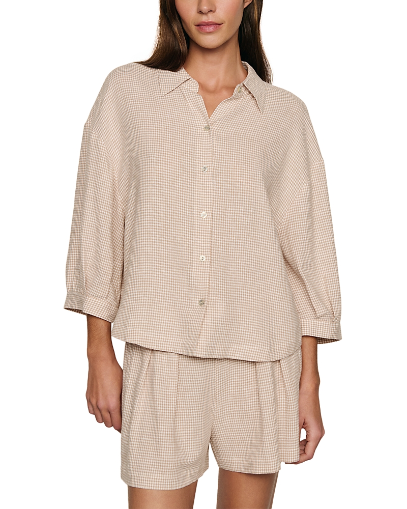 Eberjey Linen Blend Relaxed Fit Pajama Top