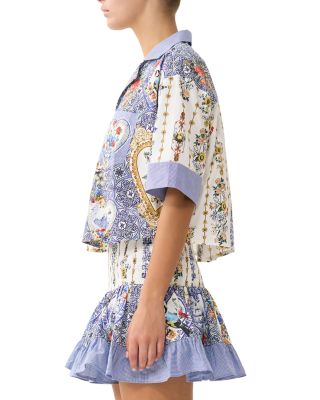 Cropped Camp Collar Blouse