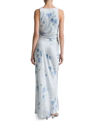 Petal Blur Twist Shoulder Dress