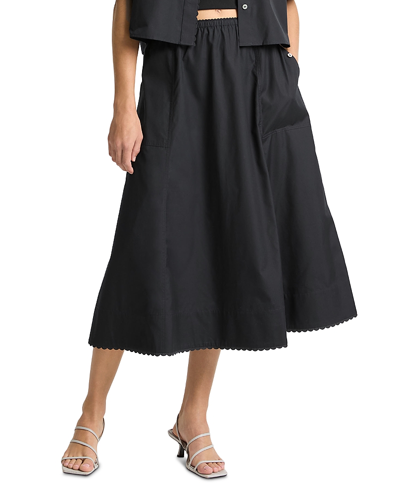 Vince Scallop Trim Midi Skirt