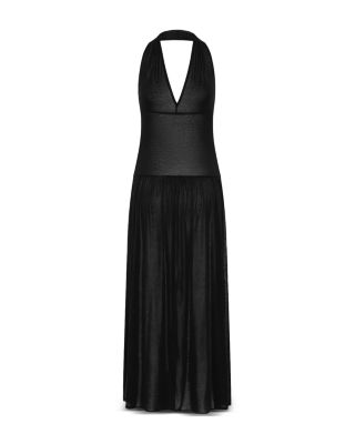 Fluid Jersey Halter Dress