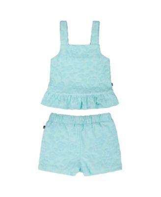 Girls' Terry Tank Top with Ruffle Hem Shorts Set - Little Kid