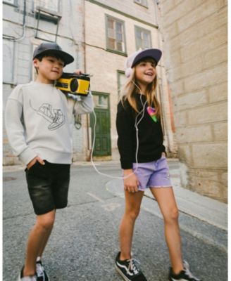 Girls' Heart Embroidery Denim Shorts - Big Kid