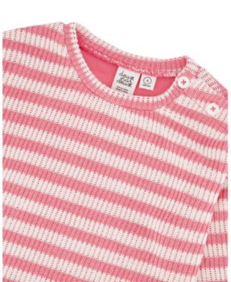 Girls' Long Sleeve Cropped Striped Sweater - Little Kid