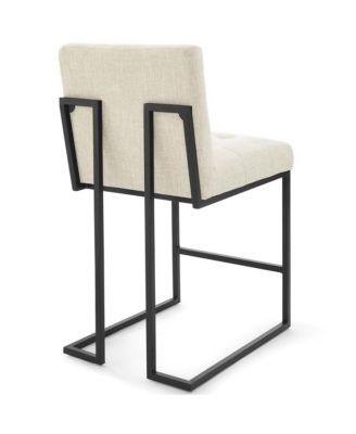 Privy Stainless Steel Upholstered Fabric Counter Stool