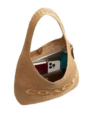 Brooklyn 39 Large Shoulder Raffia Bag in Brown