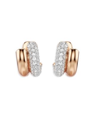 Dextera Crystal Double Row Tubular Hoop Earrings