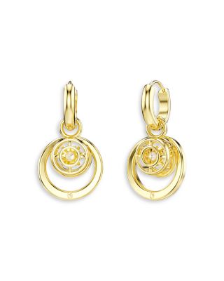 Hyperbola Crystal Circular Drop Earrings