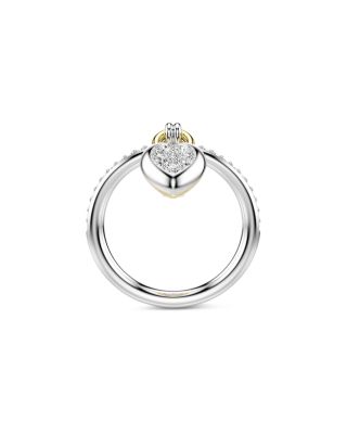 Idyllia Crystal & Cubic Zirconia Heart Charm Motif Ring