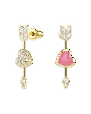 Idyllia Crystal Heart Arrow Drop Earrings