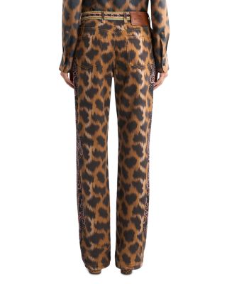 Bootcut Jeans in Printed Brown