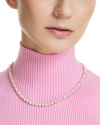 Matrix Cubic Zirconia & Imitation Pearl Tennis Necklace, 16.5-19.25"