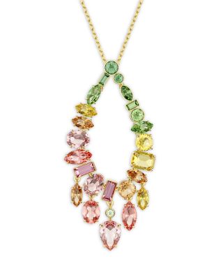 Gema Mixed Crystal Open Pendant Necklace, 23.62-29.5"