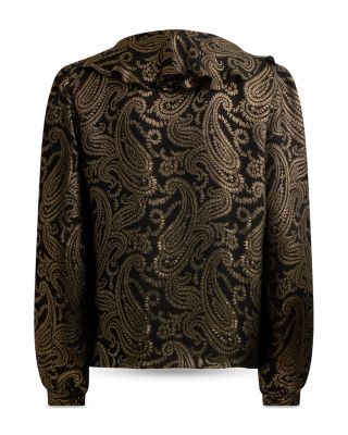 Flared Shirt with Ruffled Collar