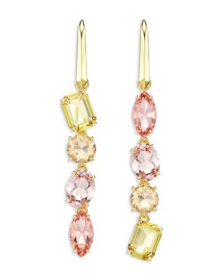 Gema Mixed Crystal Asymmetrical Linear Drop Earrings