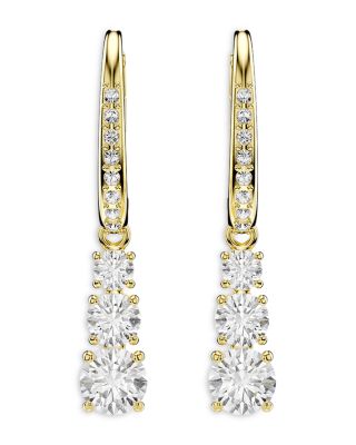 Stilla Attract Triple Crystal Charm Hoop Earrings