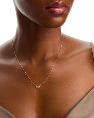 14K Yellow Gold Heart Pendant Necklace, 18"