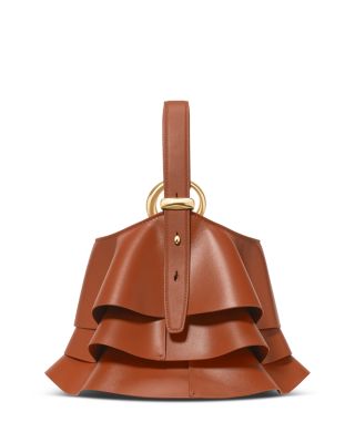 Halo Pleated Wave Mini Leather Bucket Bag