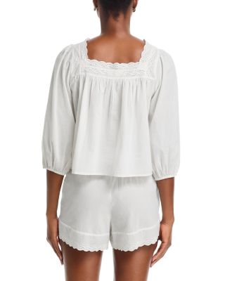 The Eyelet Button Sleep Top & The Eyelet Tape Shorts
