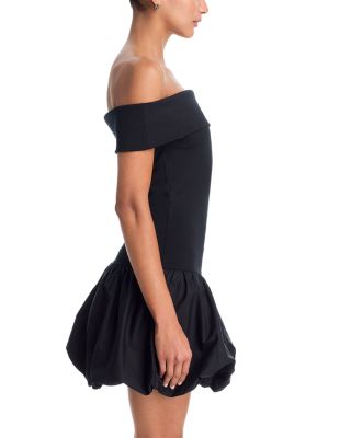 Ponte Off-the-Shoulder Bubble Hem Mini Dress - Exclusive