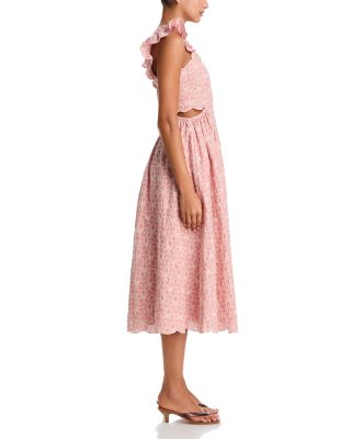 Embroidered Scallop Midi Dress - Exclusive