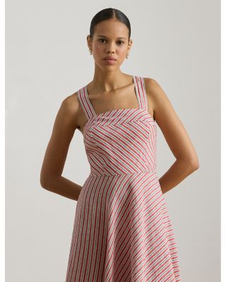 Striped Linen Sleeveless Dress