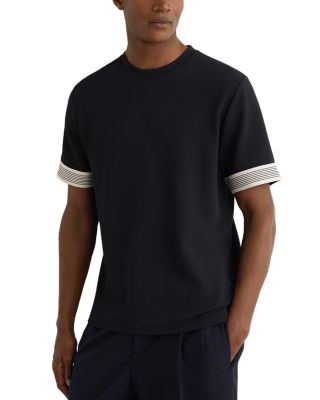 Reiss Textured Tape Cuff T-Shirt