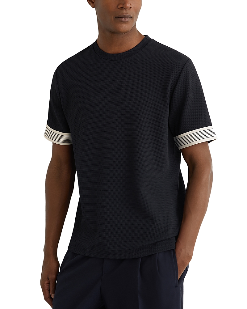Reiss Textured Tape Cuff T-Shirt