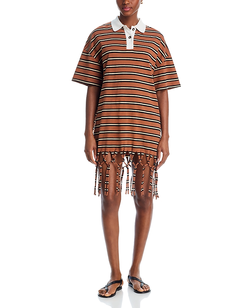 Nanushka Benigna Fringe Hem Polo Dress
