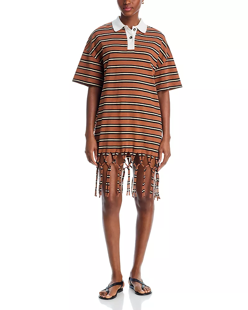 Nanushka Benigna Fringe Hem Polo Dress