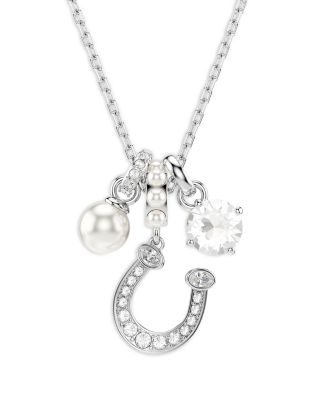 Symbolica Mixed Stone Horseshoe Multi Charm Pendant Necklace, 14.87-17.75"