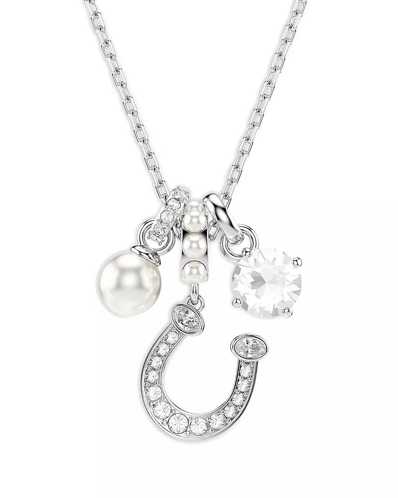 Swarovski Symbolica Mixed Stone Horseshoe Multi Charm Pendant Necklace, 14.87-17.75