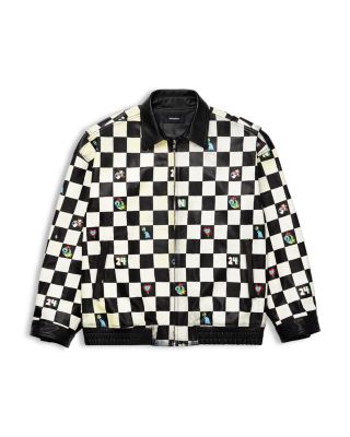 Oversized Paneled Leather Jacket