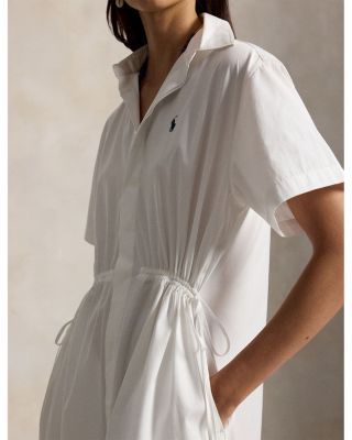 Cotton Drawcord Maxi Shirtdress