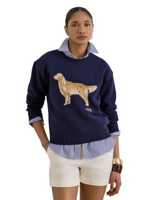 Intarsia Golden Retriever Dog Knit Sweater