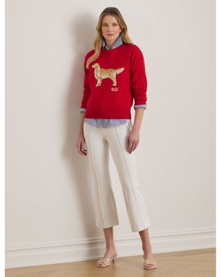 Intarsia Golden Retriever Knit Sweater