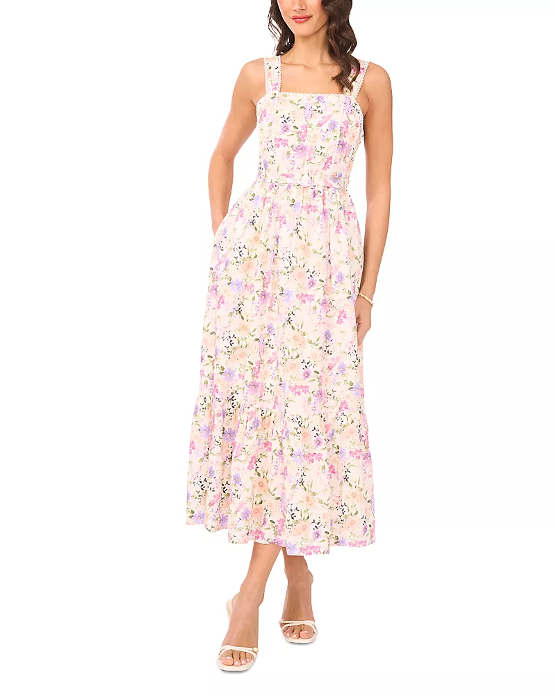 CeCe Smocked Back Midi Tank Dress