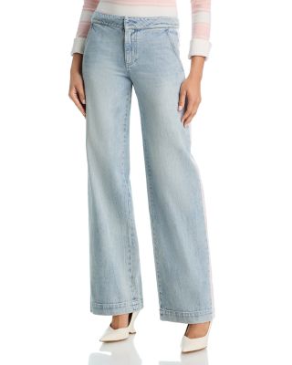 Mid Rise Straight Jeans in Rockstarblue/Off White/Pink