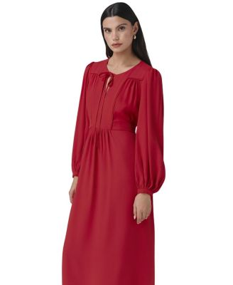 Layla Crepe Tie Neck Midi Dress