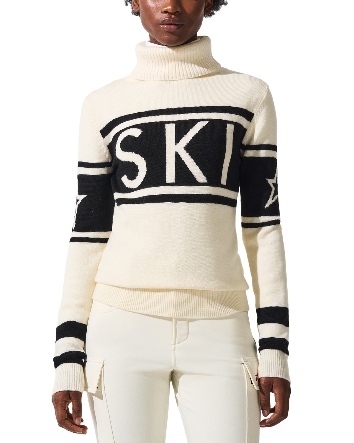 Perfect Moment Schild Merino Wool Sweater in Snow White