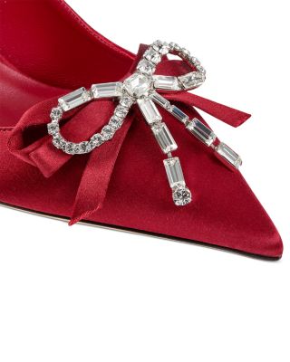 Women's Auria 70 Satin Crystal Bow Pumps